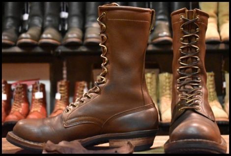 【8.5E 良品】WHITE’S ホワイツ スモークジャンパー ブラウン 茶 ビブラム430シングル 編み上げ レザーライニング ブーツ HOPESMORE