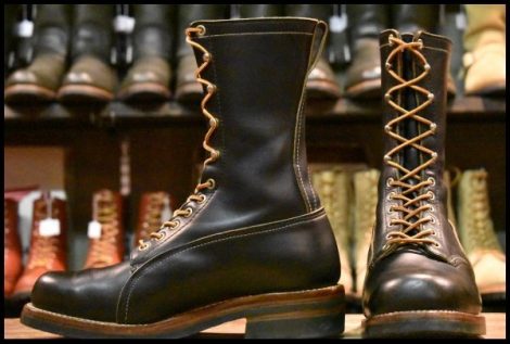 【6.5EE 良品 レッドウィングOEM 70’S80’S】unknown ロガー ブラック 黒 キャッツポウ ビンテージ ブーツ 919 緑ソール HOPESMORE