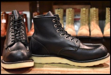 【8.5D 良品 10年】レッドウィング 8179 アイリッシュセッター 黒 ブラッククローム モックトゥ 編み上げ ブーツ redwing HOPESMORE