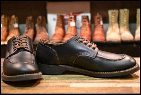 【8D 美品 18年】レッドウィング 8070 スポーツ オックスフォード 黒 クローンダイク モックトゥ 短靴 ブーツ redwing HOPESMORE
