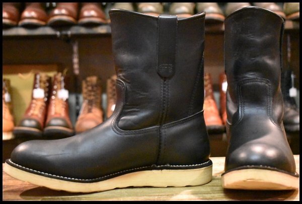 【8E 良品 08年】レッドウィング 8169 ペコス 黒 ブラッククローム プルオン クッションソール ブーツ redwing pecos HOPESMORE