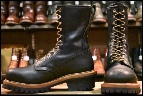 【7D 良品 11年】レッドウィング 8210 ロガー 黒 ブラッククローム スチールトゥ 編み上げ レースアップ ブーツ redwing HOPESMORE