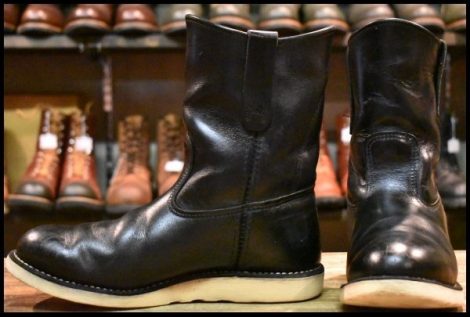 【7.5E 良品 12年】レッドウィング 8169 ペコス 黒 ブラッククローム プルオン クッションソール ブーツ redwing pecos HOPESMORE