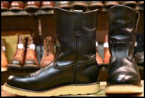 【7E 美品 羽タグ 97年】レッドウィング 8169 ペコス 黒 ブラッククローム プルオン クッションソール ブーツ redwing pecos HOPESMORE