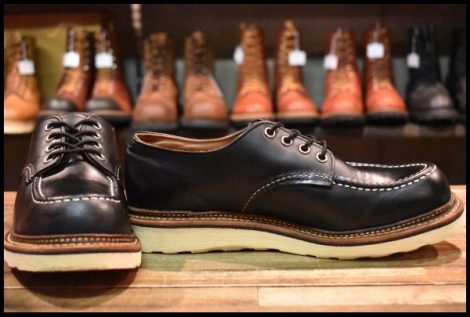 【7.5D 美品 18年】レッドウィング 8106 オックスフォード 黒 ブラッククローム モックトゥ ローカット ブーツ redwing HOPESMORE