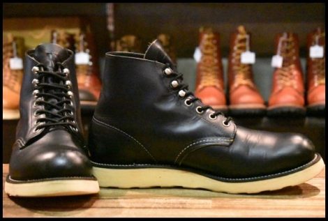 【8.5D 良品 犬タグ 99年】レッドウィング 8165 アイリッシュセッター 黒 ブラッククローム プレーン 編み上げ ブーツ redwing HOPESMORE