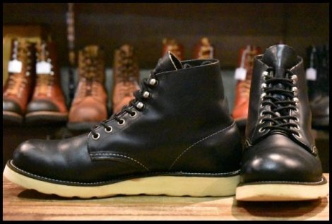 【8.5D 良品 犬タグ 99年】レッドウィング 8165 アイリッシュセッター 黒 ブラッククローム プレーン 編み上げ ブーツ redwing HOPESMORE