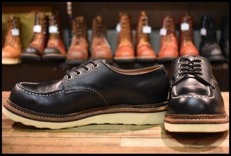 【7.5D 美品 18年】レッドウィング 8106 オックスフォード 黒 ブラッククローム モックトゥ ローカット ブーツ redwing HOPESMORE