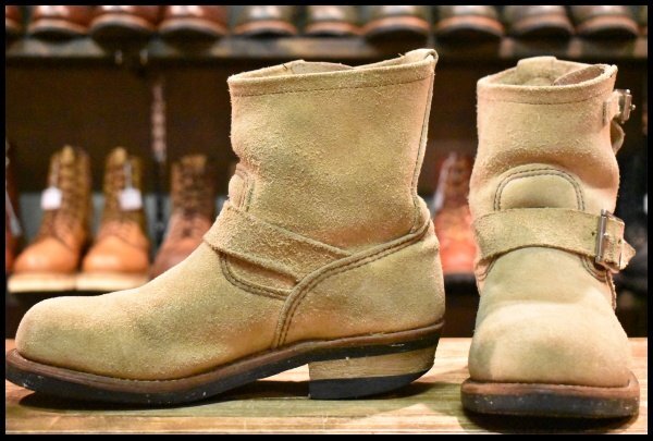 【6D 中古 09年】レッドウィング 2965 スエード ショートエンジニア ホーソーンアビレーンラフアウト ブーツ redwing HOPESMORE