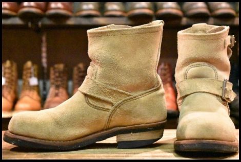 【6D 中古 09年】レッドウィング 2965 スエード ショートエンジニア ホーソーンアビレーンラフアウト ブーツ redwing HOPESMORE
