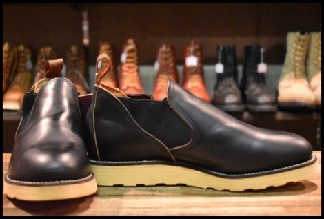 【8E DEAD 98年】レッドウィング 8142 サイドゴア 黒 ブラッククローム ロメオ 短靴 オックスフォード ブーツ redwing HOPESMORE