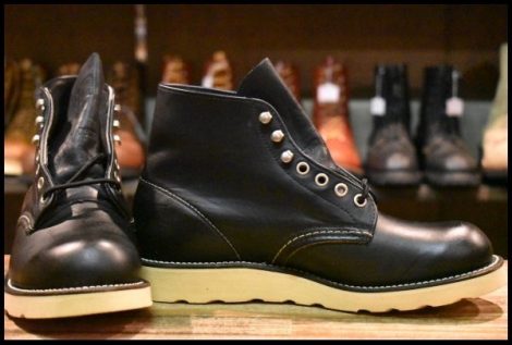 【6.5D DEAD 羽タグ 97年】レッドウィング 8165 アイリッシュセッター 黒 ブラッククローム プレーントゥ ブーツ redwing HOPESMORE