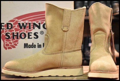 【7E DEAD 羽タグ 97年】レッドウィング 8168 スエード ペコス タン ラフアウト プルオン ベージュ ブーツ redwing pecos HOPESMORE