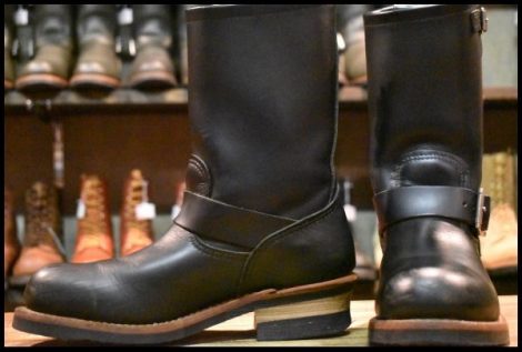 【6.5D 良品 10年】レッドウィング 2268 エンジニア 黒 ブラッククローム スチールトゥ ブーツ redwing HOPESMORE