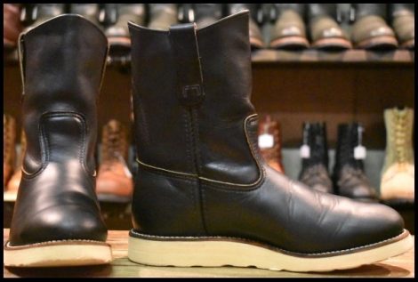 【7.5E 箱付 良品 羽タグ 97年】レッドウィング 8169 ペコス 黒 ブラッククローム クッションソール ブーツ redwing pecos HOPESMORE