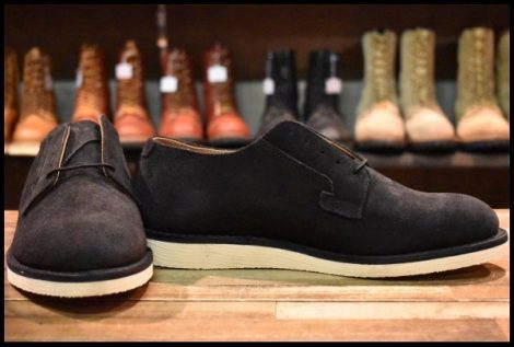 【9.5D 箱付 未使用 20年】レッドウィング 9112 黒スエード アニポストマン オックスフォード ラフアウト ブーツ redwing HOPESMORE