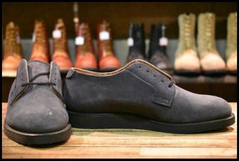 【7D 箱付 未使用 BEAMS別注 14年】レッドウィング 9110 ネイビー スエード オックスフォード ポストマン 短靴 ブーツ redwing HOPESMORE