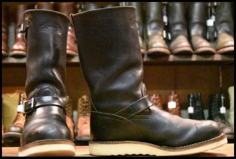 【8E 良品 03年】WESCO ウエスコ カスタムボス 11インチハイト ブラック 黒 ビブラム1010 ローラーバックル ブーツ BOSS HOPESMORE