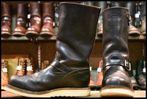 【8E 良品 03年】WESCO ウエスコ カスタムボス 11インチハイト ブラック 黒 ビブラム1010 ローラーバックル ブーツ BOSS HOPESMORE