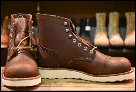 【7D 箱付 未使用 23年】レッドウィング 8088 アイアンレンジャー アンバーハーネス 茶 編み上げ レースアップ ブーツ redwing HOPESMORE