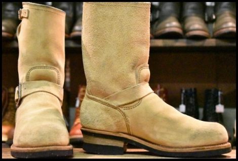 【7D 良品 PT99プリント 旧シルエット 06年】レッドウィング 8268 スエードエンジニア ラフアウト ブーツ redwing HOPESMORE