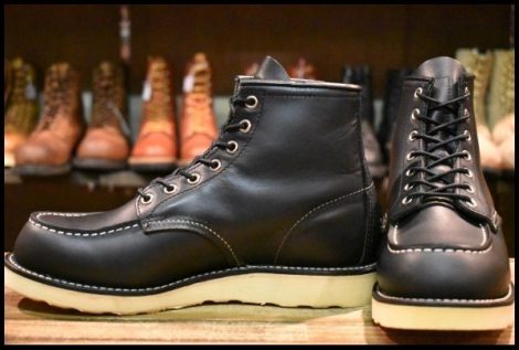 【7E 美品 10年】レッドウィング 8179 アイリッシュセッター 黒 ブラッククローム モックトゥ 編み上げ ブーツ redwing HOPESMORE