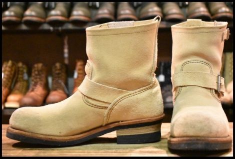 【7D 良品 09年】レッドウィング 2965 ショート スエードエンジニア ホーソーンアビレーンラフアウト プルオン ブーツ redwing HOPESMORE