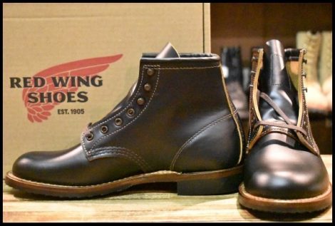 【6D 未使用 22年】レッドウィング 9060 ベックマン ブラッククローンダイク 黒 茶芯 フラットボックス ブーツ redwing HOPESMORE
