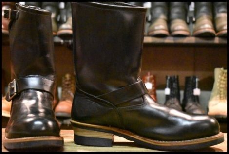 【9.5D 箱付 良品 08年】レッドウィング 2268 エンジニア 黒 ブラッククローム スチールトゥ プルオン ブーツ redwing HOPESMORE