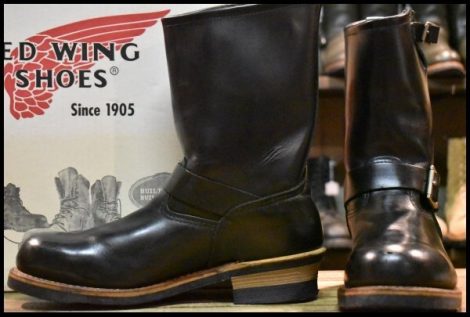 【9.5D 箱付 良品 08年】レッドウィング 2268 エンジニア 黒 ブラッククローム スチールトゥ プルオン ブーツ redwing HOPESMORE