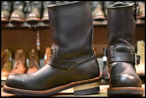 【8D 良品 09年】レッドウィング 2268 エンジニア 黒 ブラッククローム スチールトゥ ブーツ redwing HOPESMORE