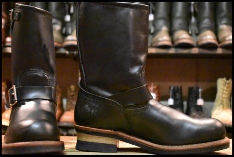 【8D 良品 08年】レッドウィング 2268 エンジニア 黒 ブラッククローム スチールトゥ プルオン ブーツ redwing HOPESMORE