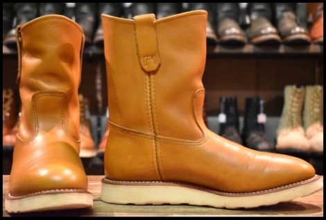 【7.5E 箱付 良品 12年】レッドウィング 9866 ゴールドラセット ペコス 茶 クッションソール プルオン ブーツ redwing HOPESMORE