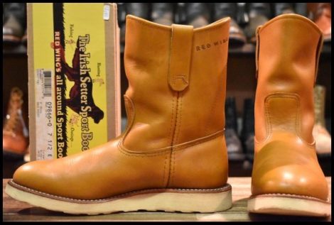 【7.5E 箱付 良品 12年】レッドウィング 9866 ゴールドラセット ペコス 茶 クッションソール プルオン ブーツ redwing HOPESMORE
