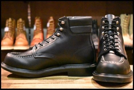 【7.5E 美品 23年】レッドウィング 8133 スーパーソール 黒 ブラッククローム モックトゥ 編み上げ ブーツ redwing HOPESMORE