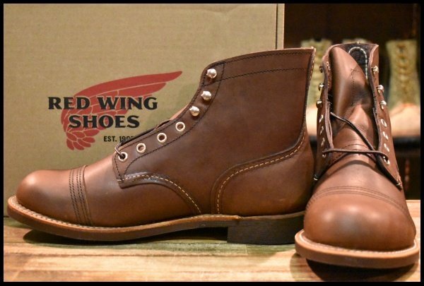 【8.5D 箱付 未使用 22年】レッドウィング 8111 アイアンレンジャー アンバー ハーネス キャップトゥ ブラウン ブーツ redwing HOPESMORE