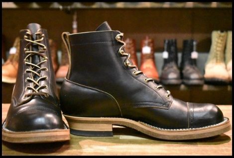 【12 箱付 美品】Rolling dub trio ローリングダブトリオ RDT-BF01 ROOTS ルーツ ホースバットブラック 黒 キャップトゥ ブーツ HOPESMORE