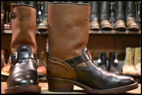 【9.5E 箱付 良品 15年】WESCO ウエスコ ナローボス 7710 ホースハイド エンジニア ブラック×ブラウン ツートン ブーツ BOSS HOPESMORE