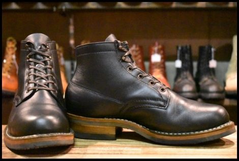 【9.5F 美品】WHITE’S ホワイツ セミドレス ブラックドレス 黒 ビブラム700シングル レザーライニング 編み上げ ブーツ HOPESMORE