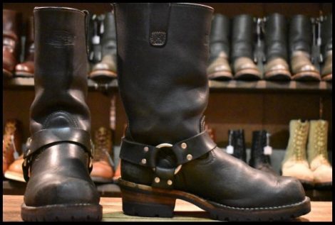 【8E 良品 03年】WESCO ウエスコ ハーネスボス ブラック 黒 ビブラム100シングル 11インチハイト ブーツ HOPESMORE