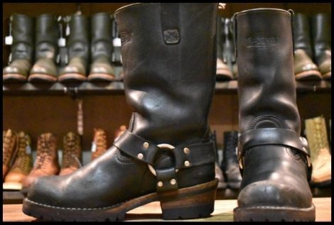 【8E 良品 03年】WESCO ウエスコ ハーネスボス ブラック 黒 ビブラム100シングル 11インチハイト ブーツ HOPESMORE