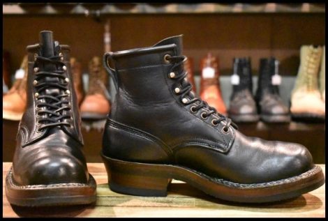 【7.5E 箱付 良品】WHITE’S ホワイツ スモークジャンパー 350C ブラック 黒 レザーライニング 編み上げ レースアップ ブーツ HOPESMORE