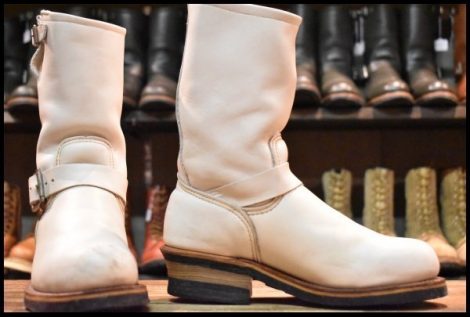【5.5D 良品 BEAMS別注 03年】レッドウィング 8275 エンジニア 白 ホワイトフルグレインレザー ブーツ ビームス redwing HOPESMORE
