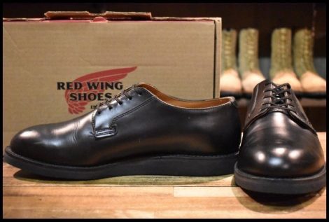 【12EE 箱付 美品 22年】レッドウィング 101 ポストマン シューズ 黒 ブラック シャパラル 短靴 ローカット ブーツ redwing HOPESMORE