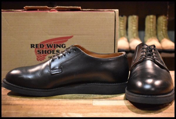 【12EE 箱付 美品 22年】レッドウィング 101 ポストマン シューズ 黒 ブラック シャパラル 短靴 ローカット ブーツ redwing HOPESMORE