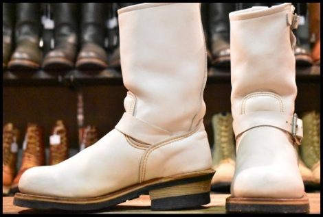 【5.5D 良品 BEAMS別注 03年】レッドウィング 8275 エンジニア 白 ホワイトフルグレインレザー ブーツ ビームス redwing HOPESMORE