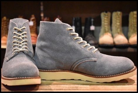 【8.5D 美品 12年】レッドウィング 8144 スエード アイリッシュセッター スレートブルー 青 プレーントゥ ブーツ redwing HOPESMORE