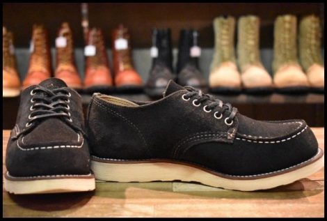 【7.5D 箱付 良品 19年】レッドウィング 9893 黒スエード オックスフォード ブラック ラフアウト 短靴 編み上げ ブーツ redwing HOPESMORE