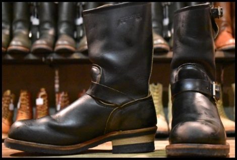 【8D 良品 PT91プリント 93年04月刻印】レッドウィング 2268 エンジニア 黒 ブラッククローム スチールトゥ ブーツ redwing HOPESMORE