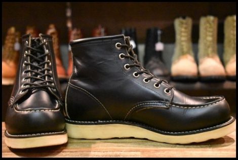 【6.5E 美品 犬タグ 98年】レッドウィング 8179 アイリッシュセッター 黒 ブラッククローム モックトゥ 編み上げ ブーツ redwing HOPESMORE